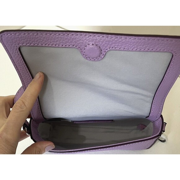 New Marc Jacobs Mini Flap Crossbody Pebble Leather Regal Orchid - Picture 5 of 5